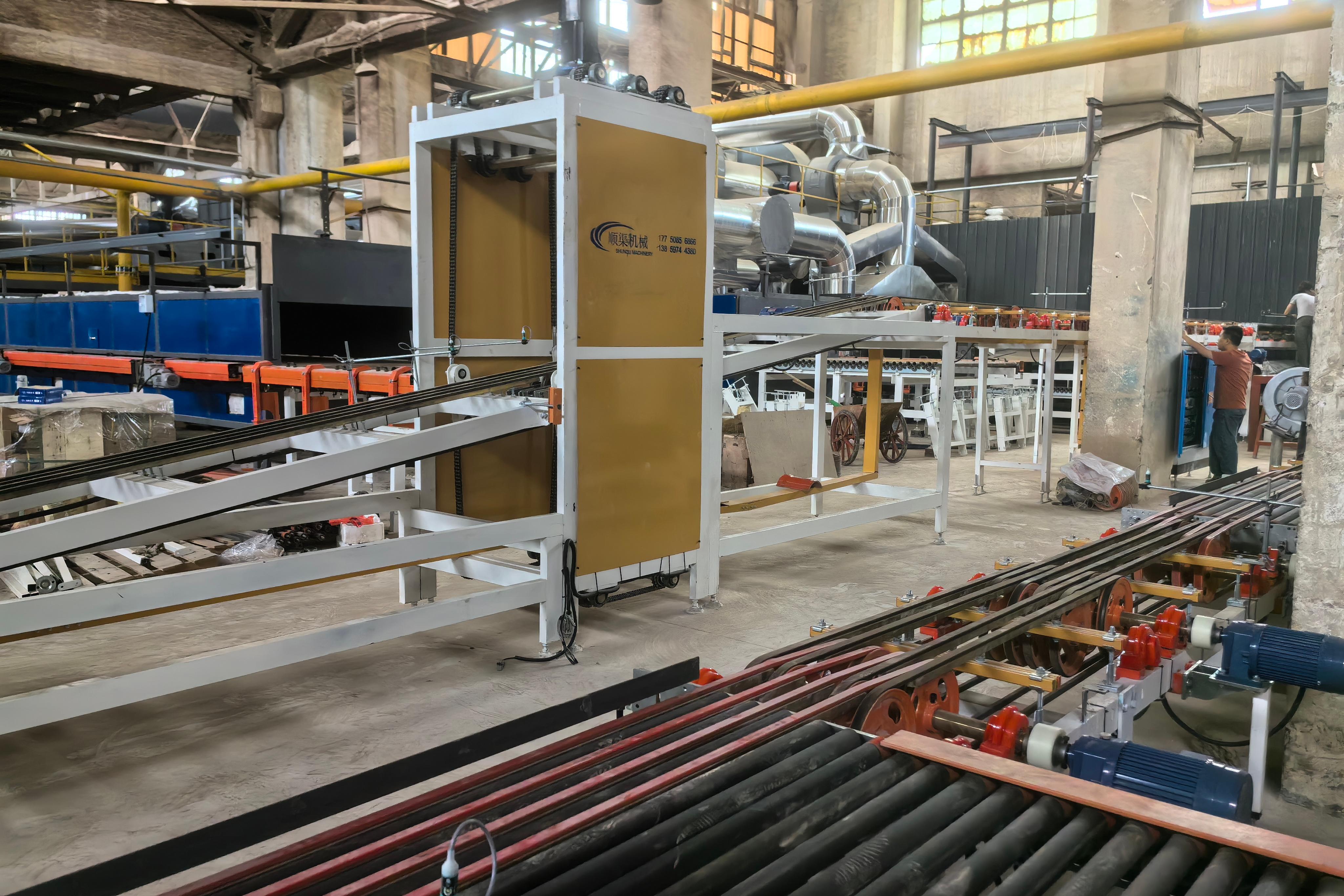 Glaze line swing arm