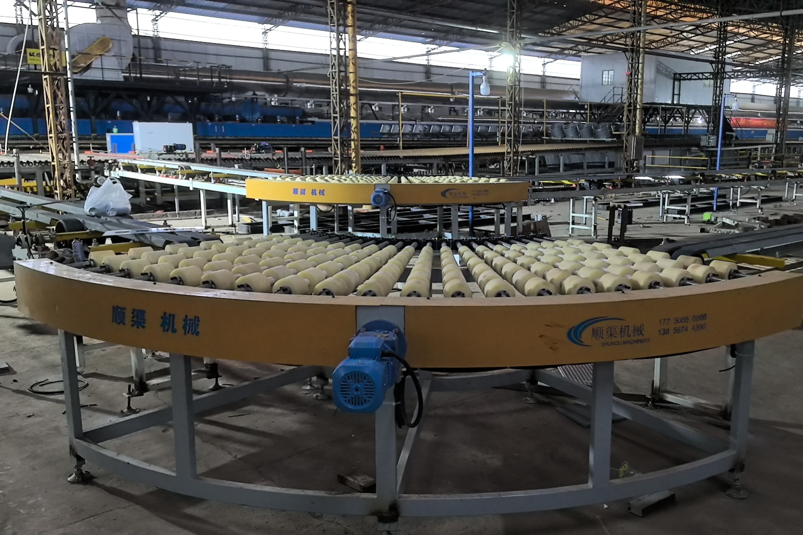 Cone roller turning machine after the kiln